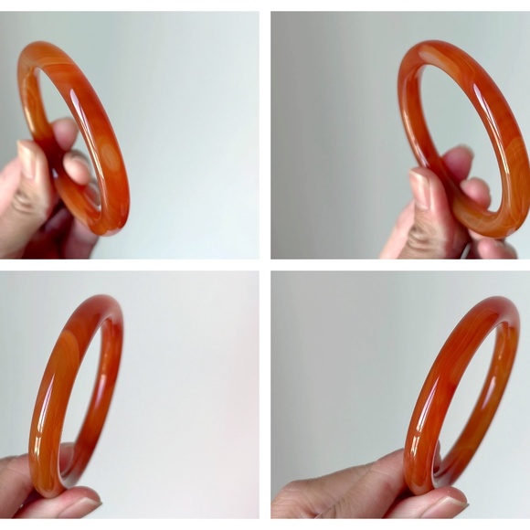 55mm Natural Carnelian Round Bangle BA122 - Picture 9 of 10